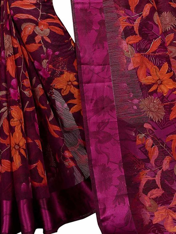 floral printed saree - 19199600 - Standard Image - 3