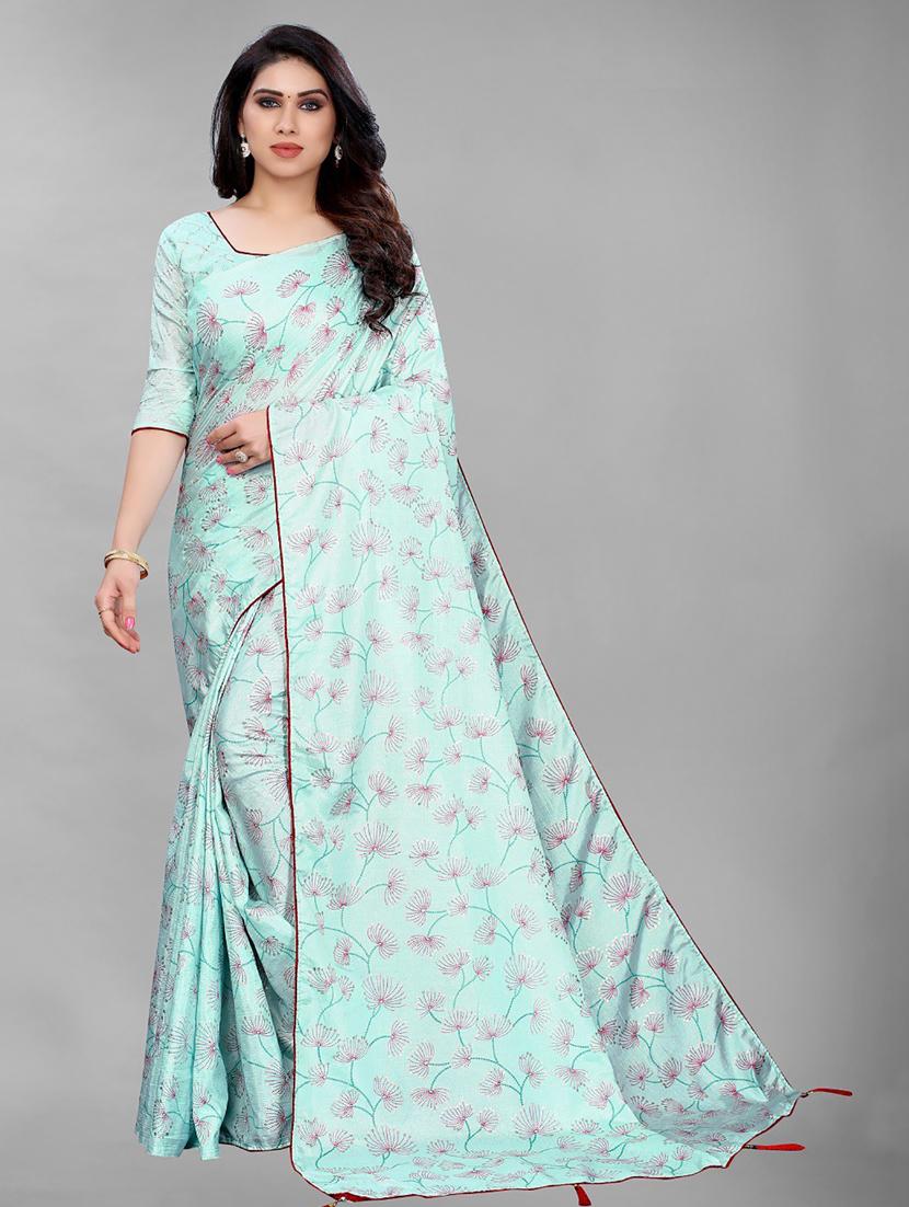 floral printed saree with blouse - 19199670 - Zoom Image - 0