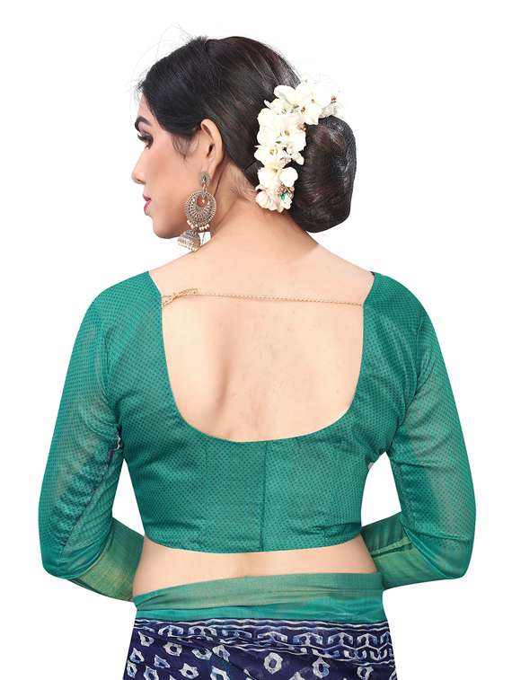 contrast border printed saree with blouse - 19199864 - Standard Image - 3
