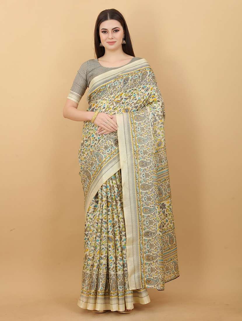 paisley printed saree with blouse - 19199875 - Zoom Image - 0