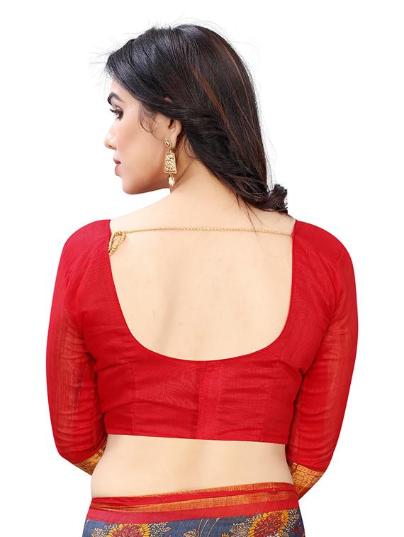 floral printed saree with blouse - 19200071 - Standard Image - 3