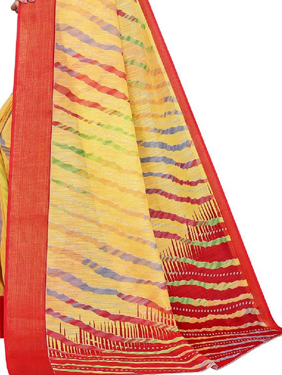 leheriya printed saree with blouse - 19200118 - Standard Image - 3