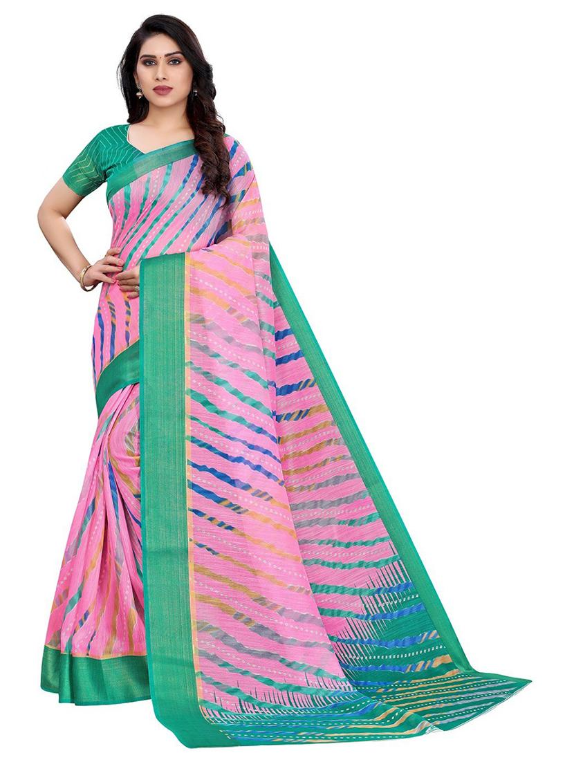leheriya printed saree with blouse - 19200120 - Zoom Image - 0