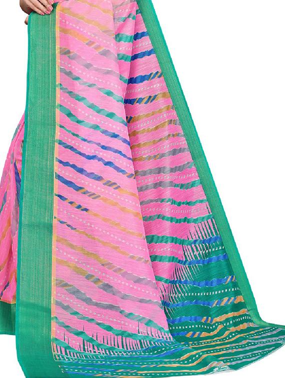leheriya printed saree with blouse - 19200120 - Standard Image - 3