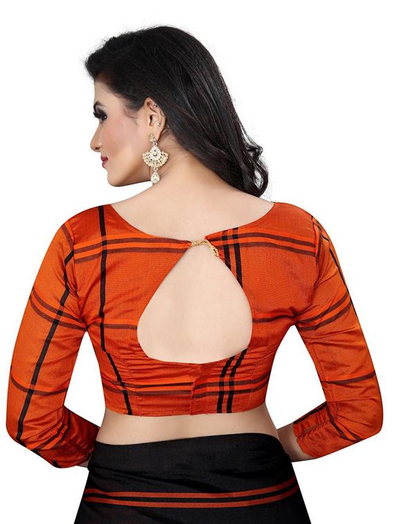 checkered half & half saree with blouse - 19200203 - Standard Image - 3