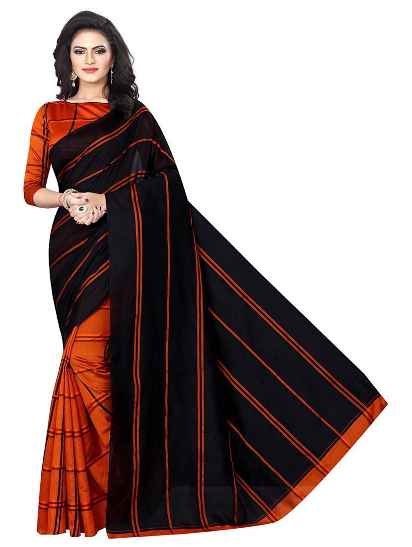checkered half & half saree with blouse - 19200204 - Zoom Image - 0