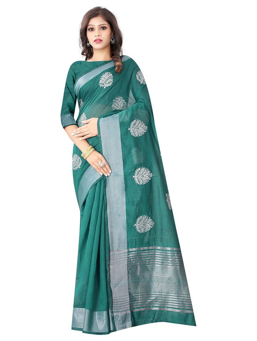 self design woven saree with blouse - 19200253 - Zoom Image - 0