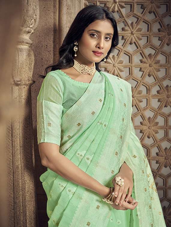 self design woven saree with blouse - 19200262 - Standard Image - 3