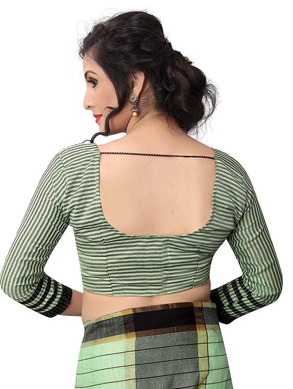 check printed saree - 19200271 - Standard Image - 3