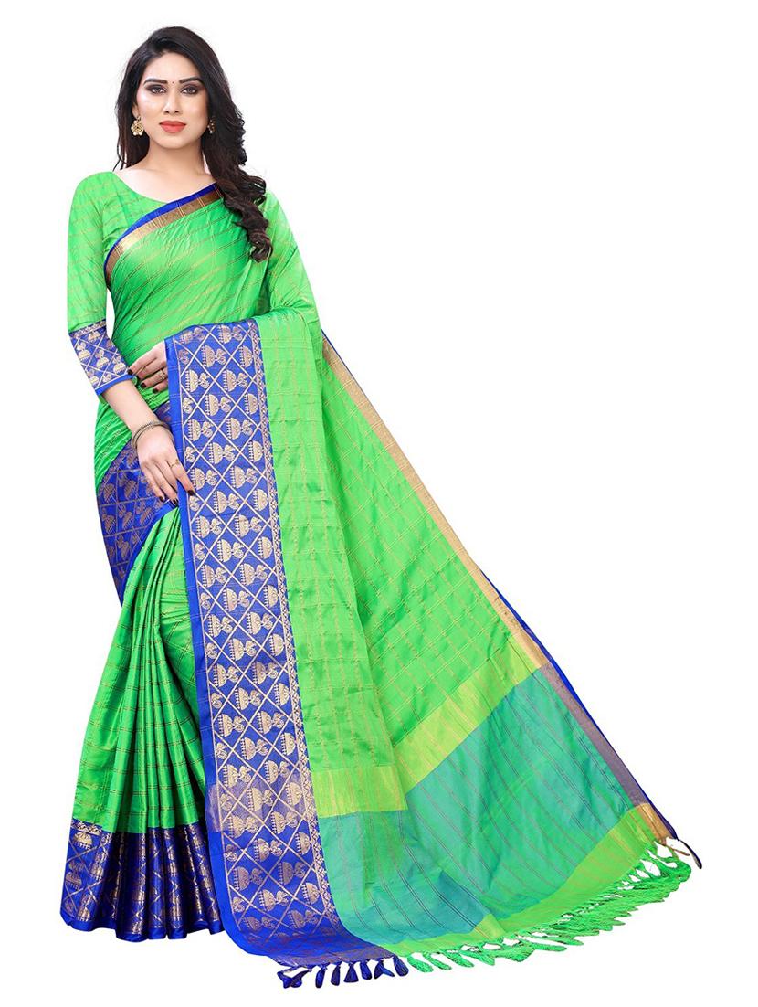 self design woven saree with blouse - 19200291 - Zoom Image - 0
