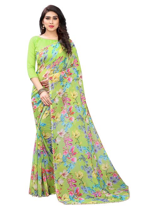 floral printed saree with blouse - 19200304 -  Standard Image - 0