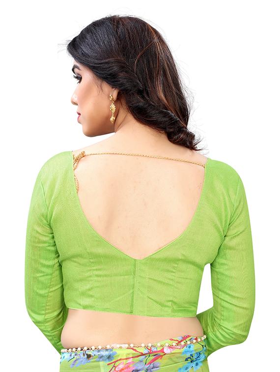 floral printed saree with blouse - 19200304 - Standard Image - 3