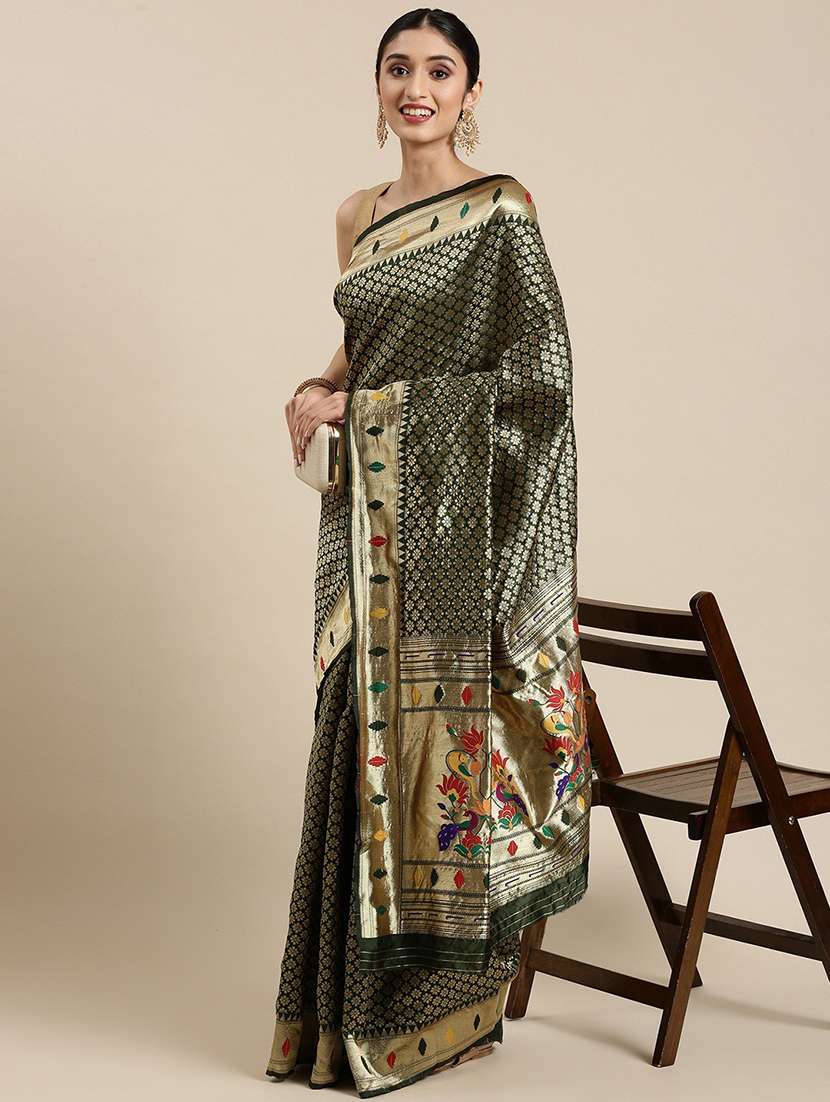 self design woven saree - 19200356 -  Zoom Image - 0