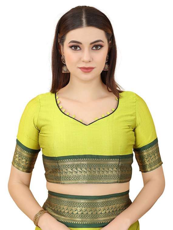 self design woven saree with blouse - 19200387 - Standard Image - 3