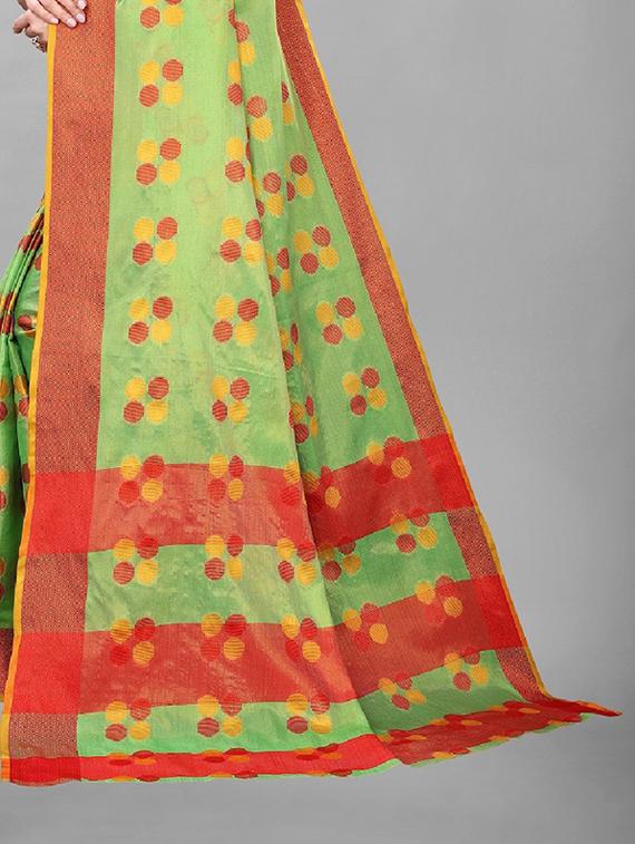 self design woven saree with blouse - 19200406 - Standard Image - 3