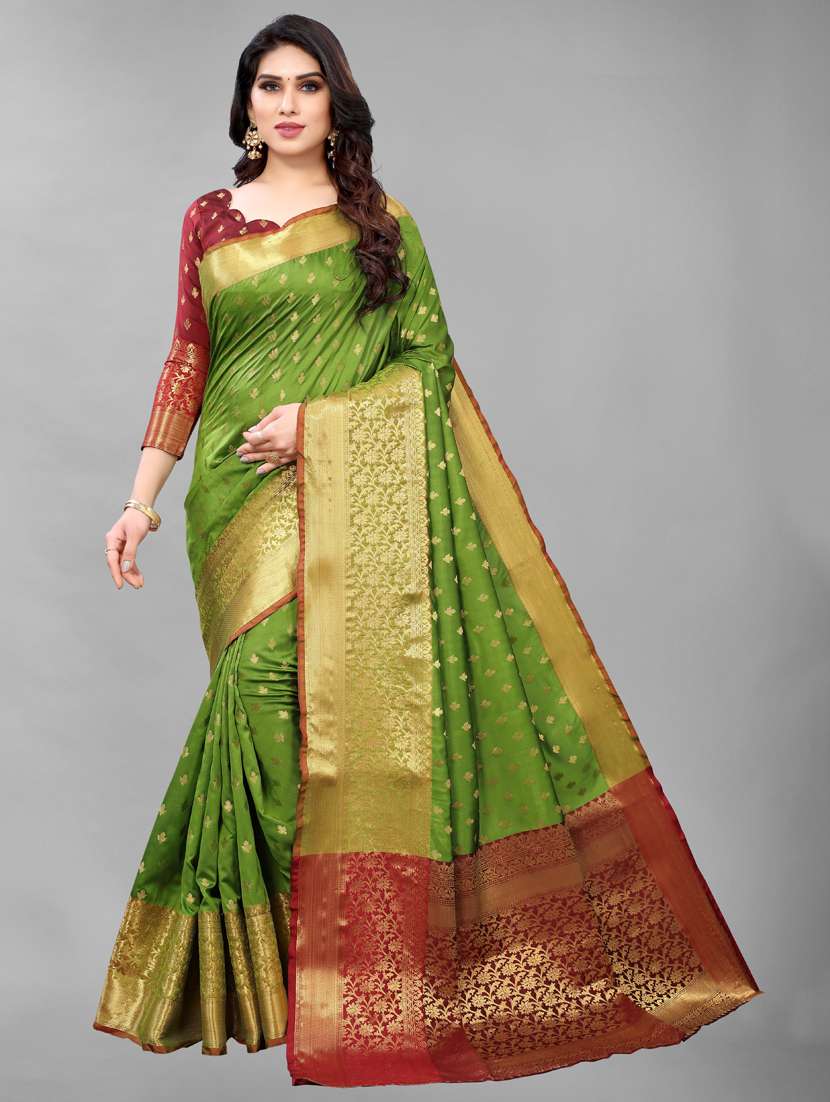 self design woven saree with blouse - 19200425 -  Zoom Image - 0