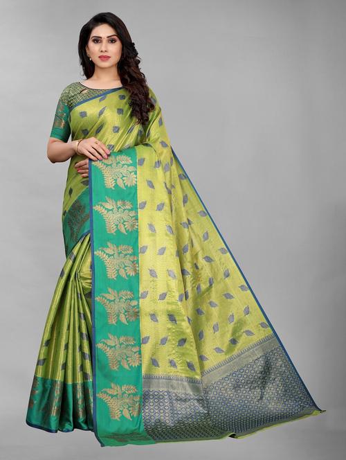 self design woven saree with blouse - 19200445 - Standard Image - 0