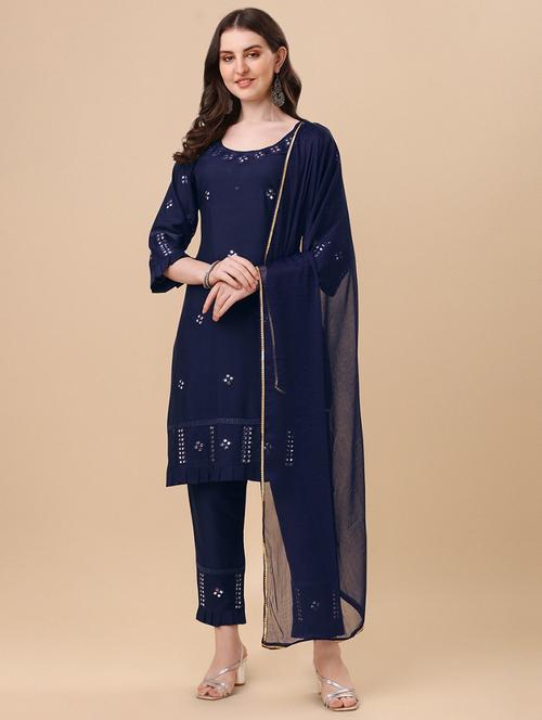 embroidered kurta pant set - 19200512 - Standard Image - 0