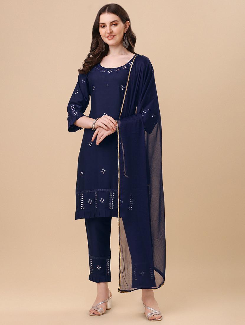 embroidered kurta pant set - 19200512 - Zoom Image - 0