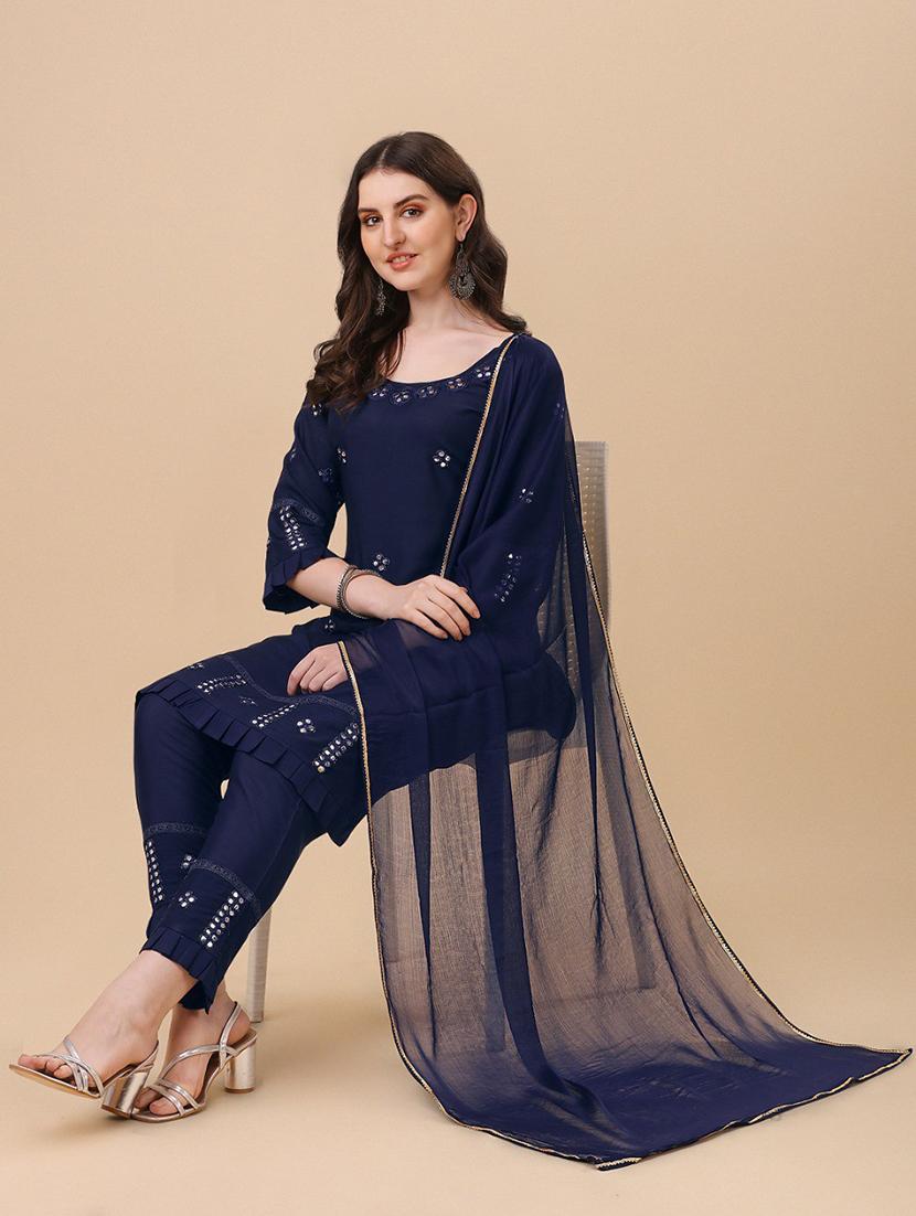 embroidered kurta pant set - 19200512 - Standard Image - 3
