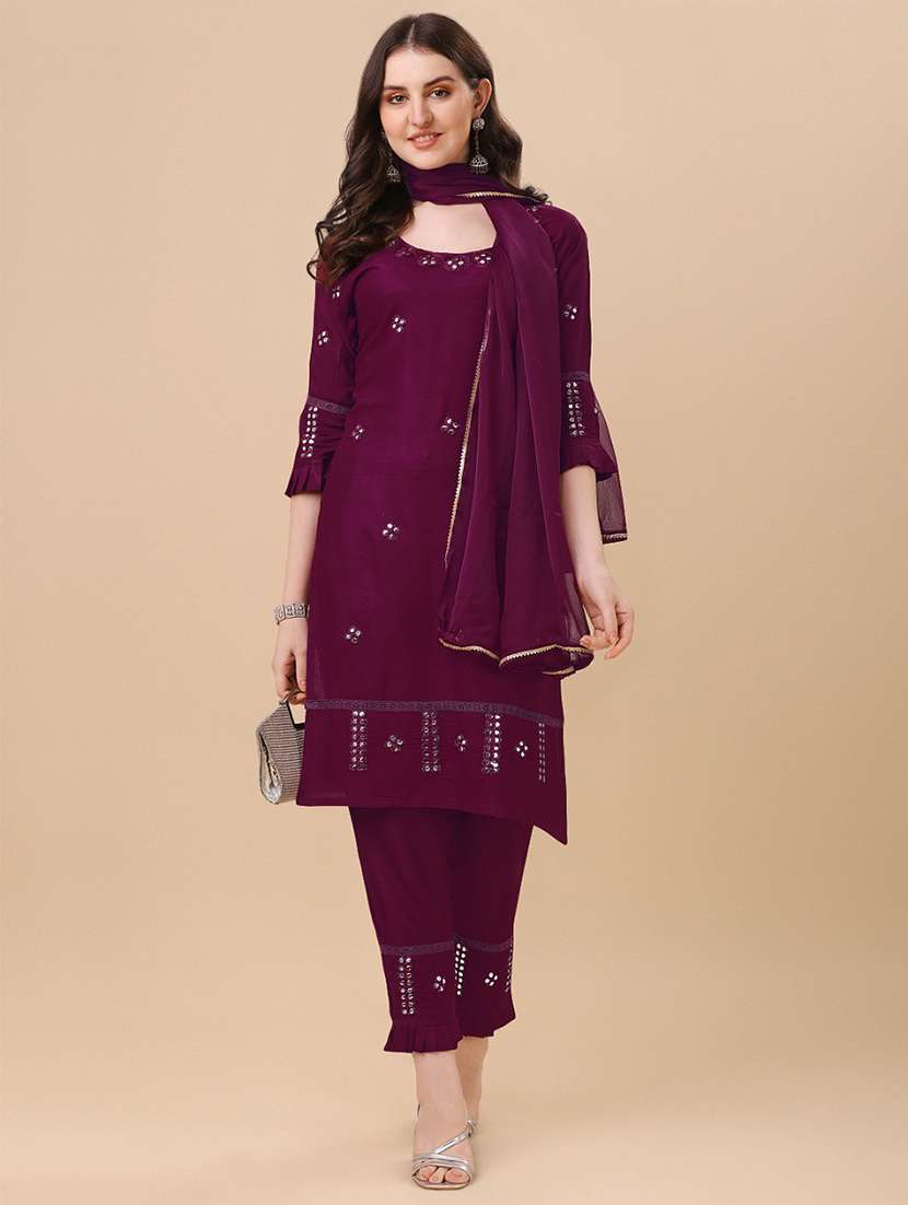 embroidered kurta pant set - 19200515 - Zoom Image - 0