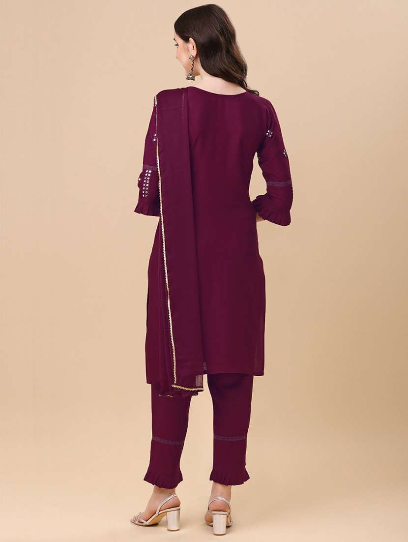 embroidered kurta pant set - 19200515 - Standard Image - 3
