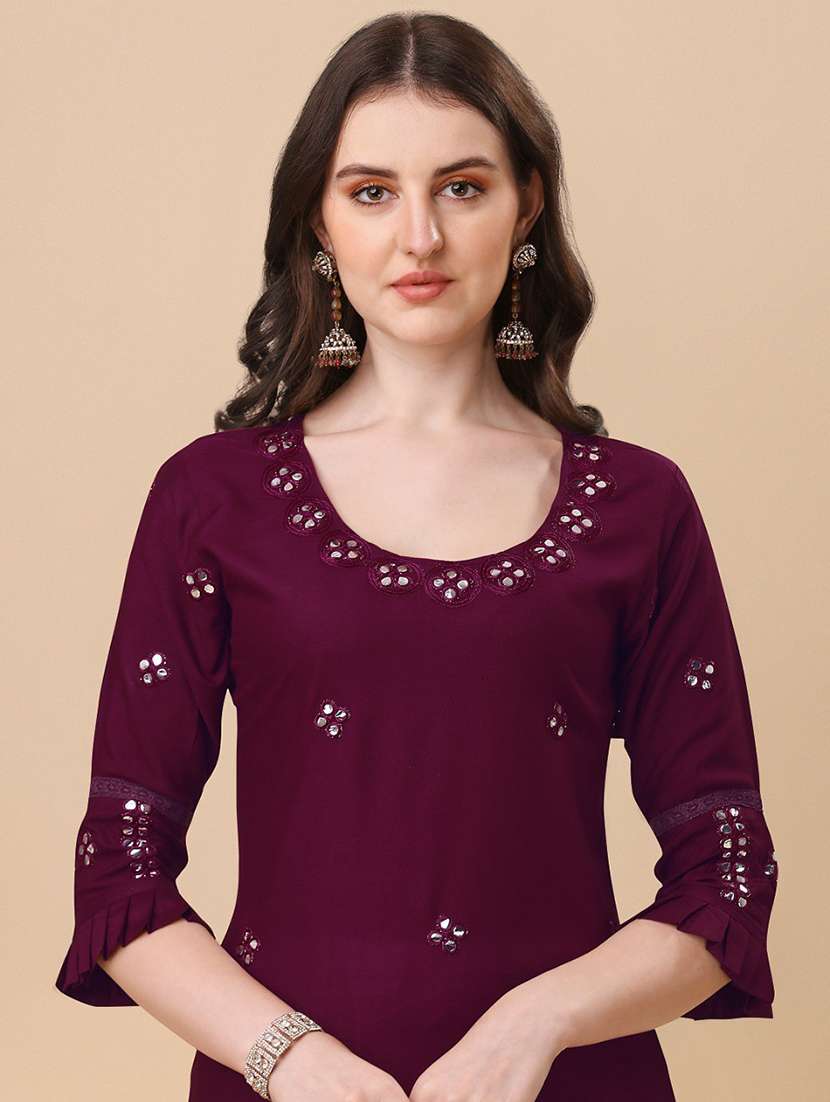 embroidered kurta pant set - 19200515 - Standard Image - 5