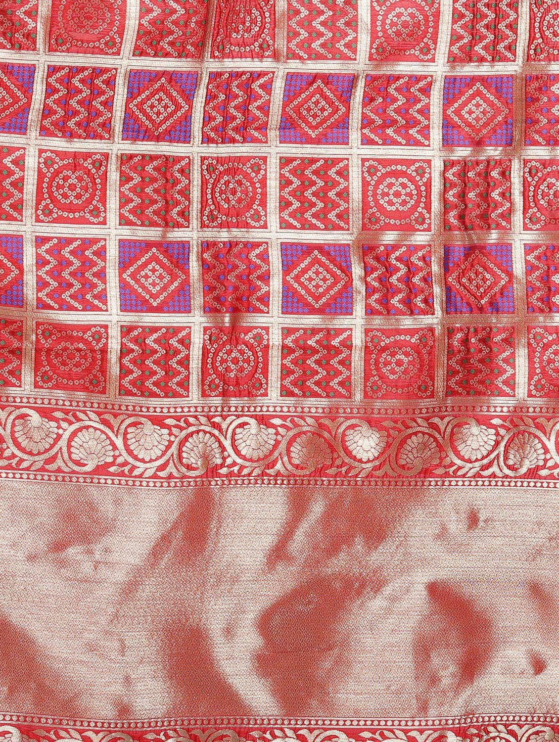 red zari work dupatta - 19200964 - Standard Image - 3
