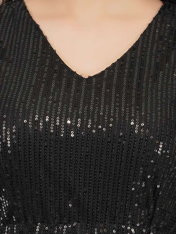 black sequin top and trouser set - 19204858 -  Standard Image - 3