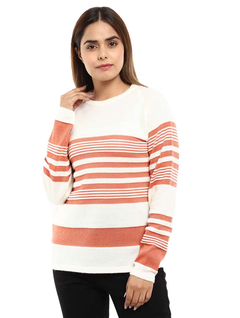 white stripes wool pillovers