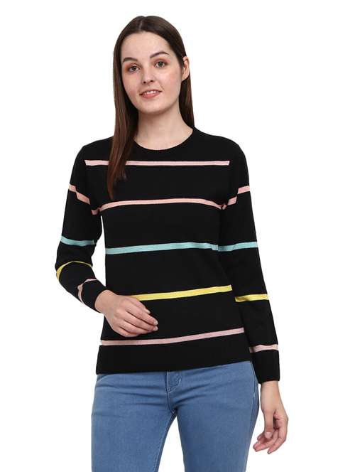self design acrylic wool pullover - 19204938 -  Standard Image - 0