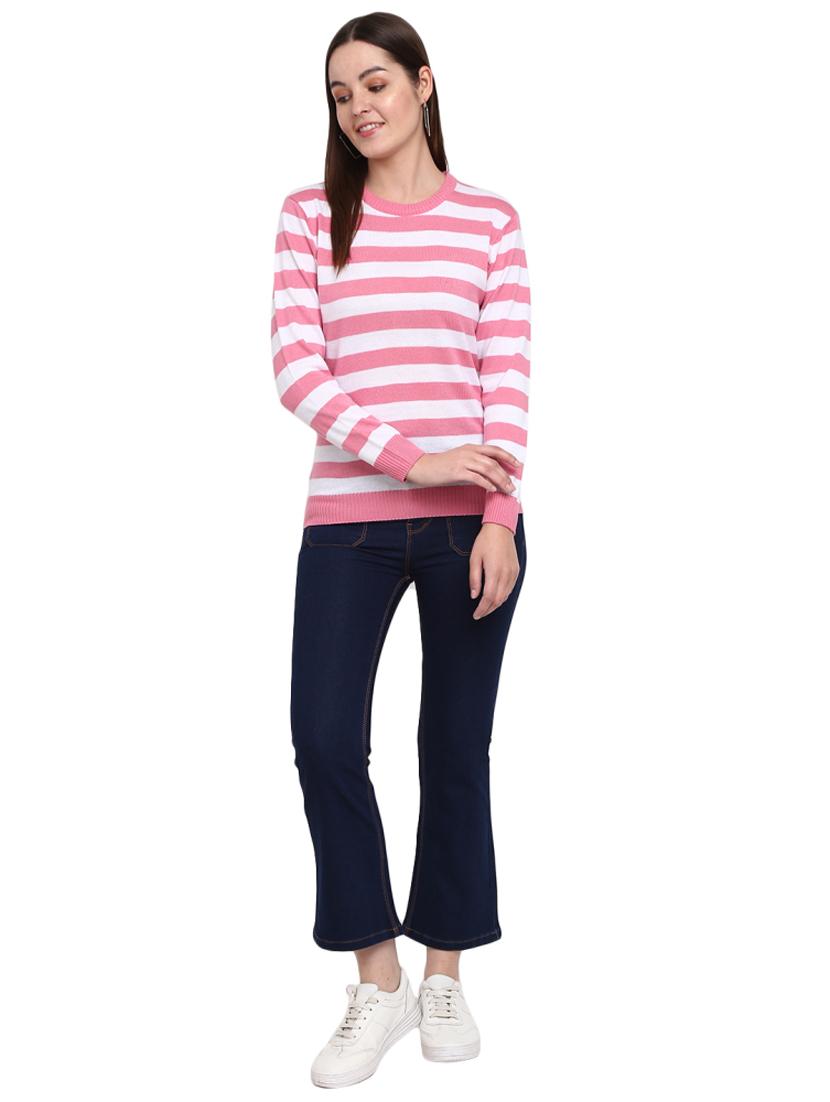 women striped long sleeve pullover - 19204964 - Standard Image - 3