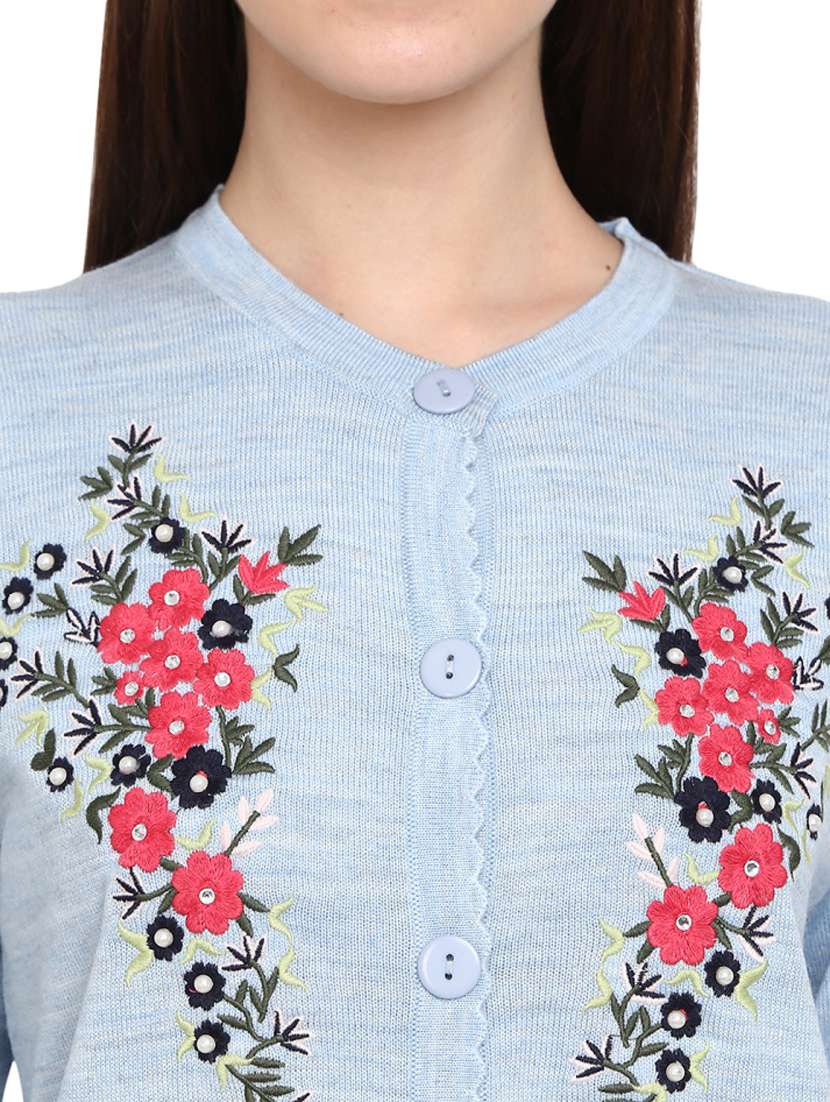 button up self design cardigan  - 19204977 -  Standard Image - 5