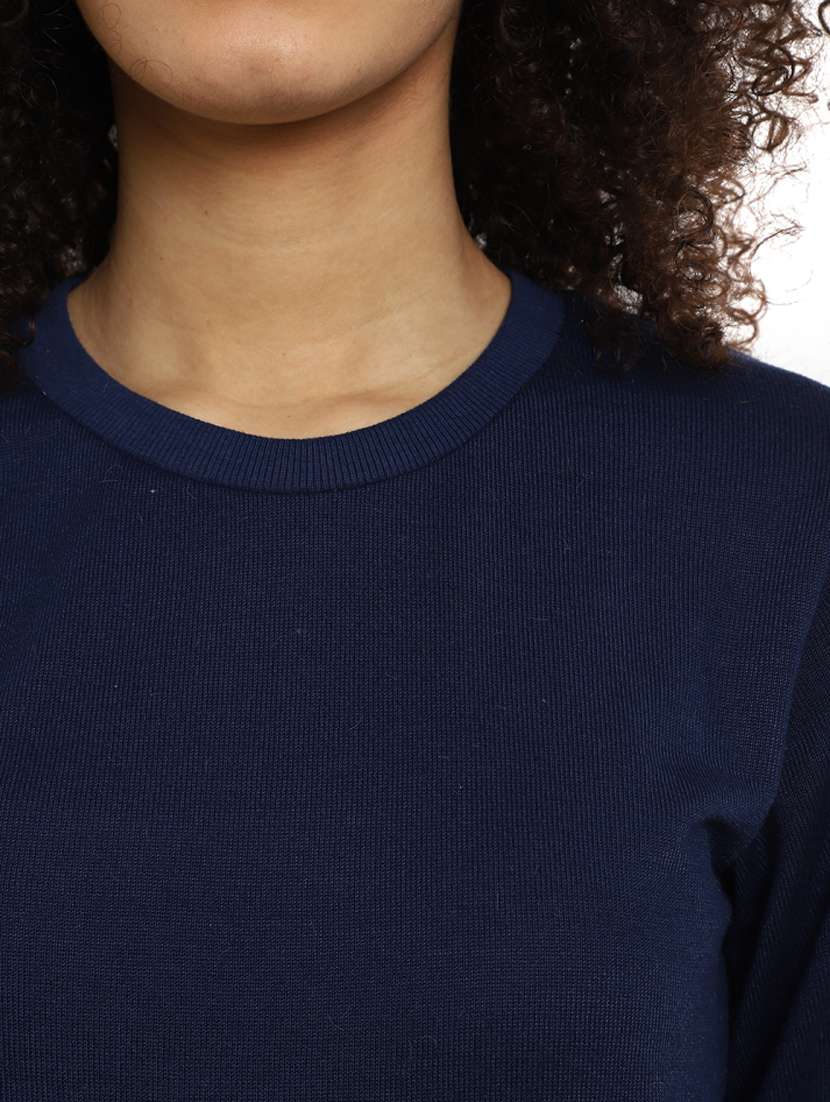 women solid acrylic wool pullover - 19205011 -  Standard Image - 5