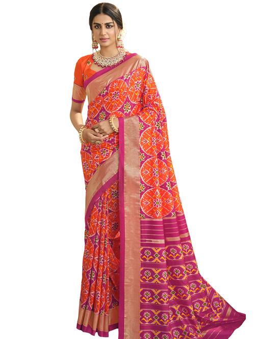 self design woven saree with blouse - 19205981 - Standard Image - 0