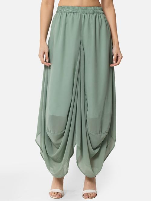 green solid palazzo - 19207366 -  Standard Image - 0