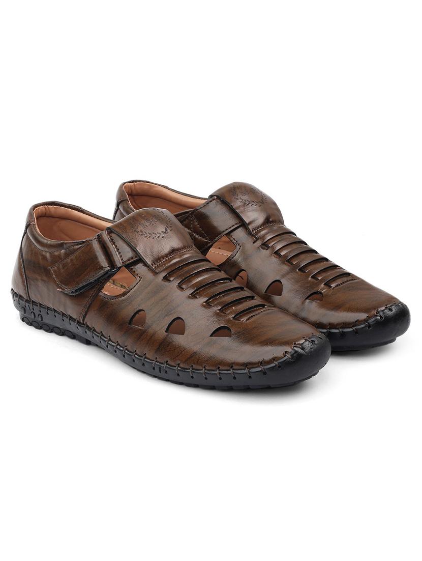 brown ethnic sandal - 19207582 -  Zoom Image - 0