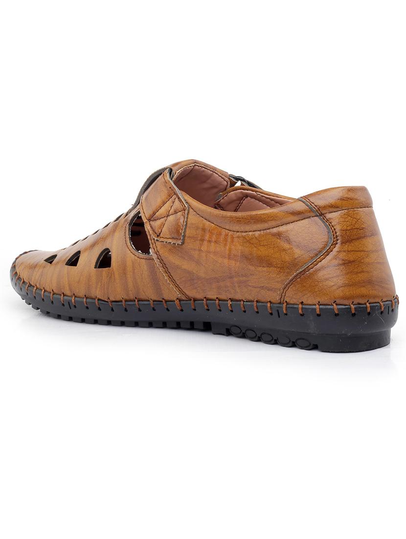 tan ethnic sandal - 19207583 - Standard Image - 3