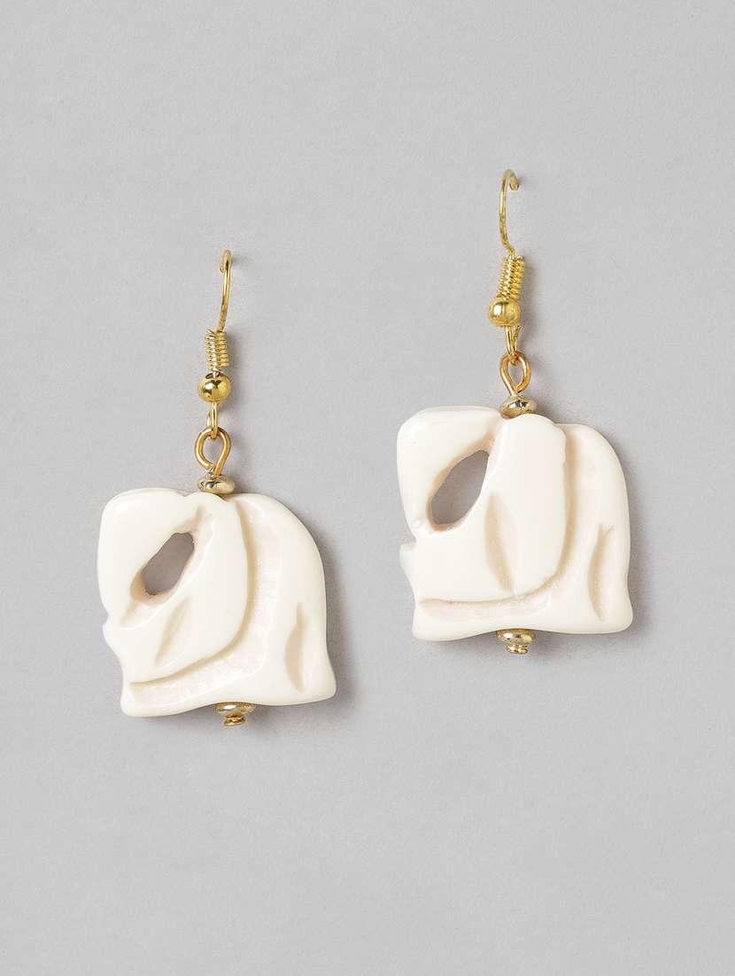 beige metal drop earring - 19207911 - Zoom Image - 0