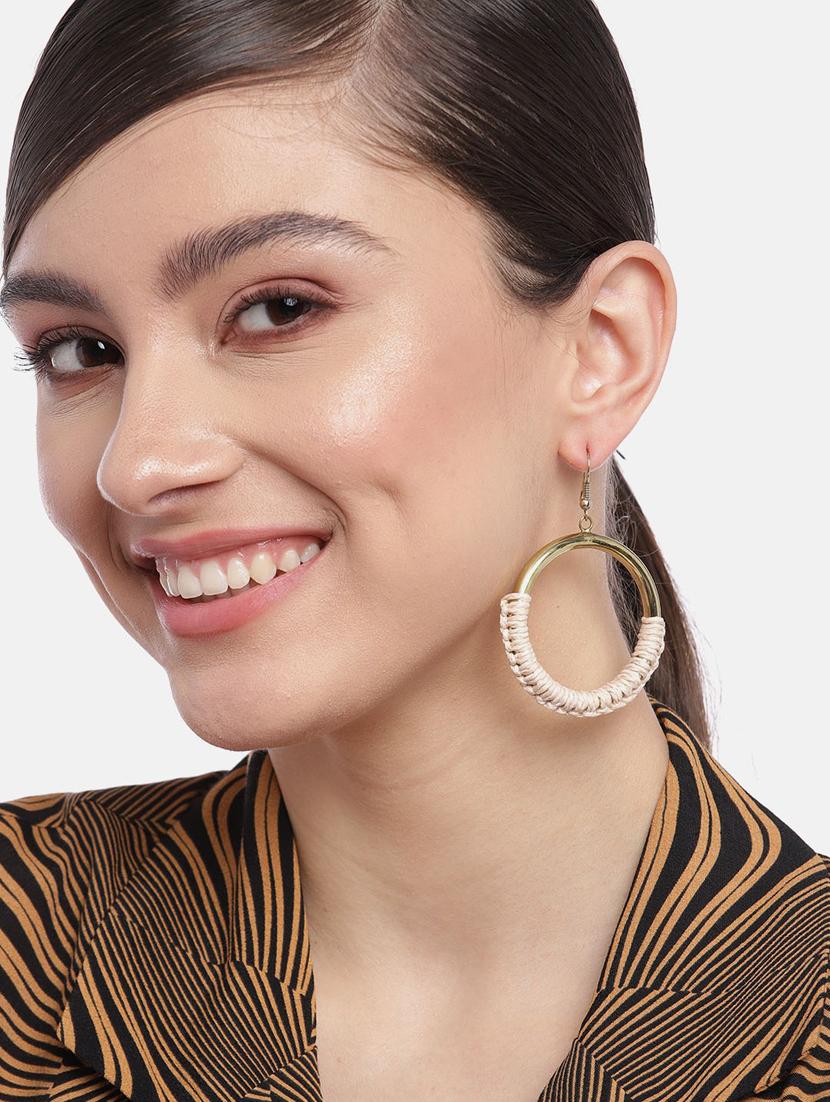 beige metal hoop earring - 19207921 - Standard Image - 3