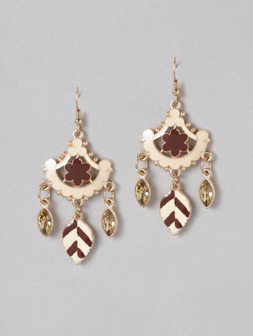 beige metal drop earring - 19207923 - Zoom Image - 0