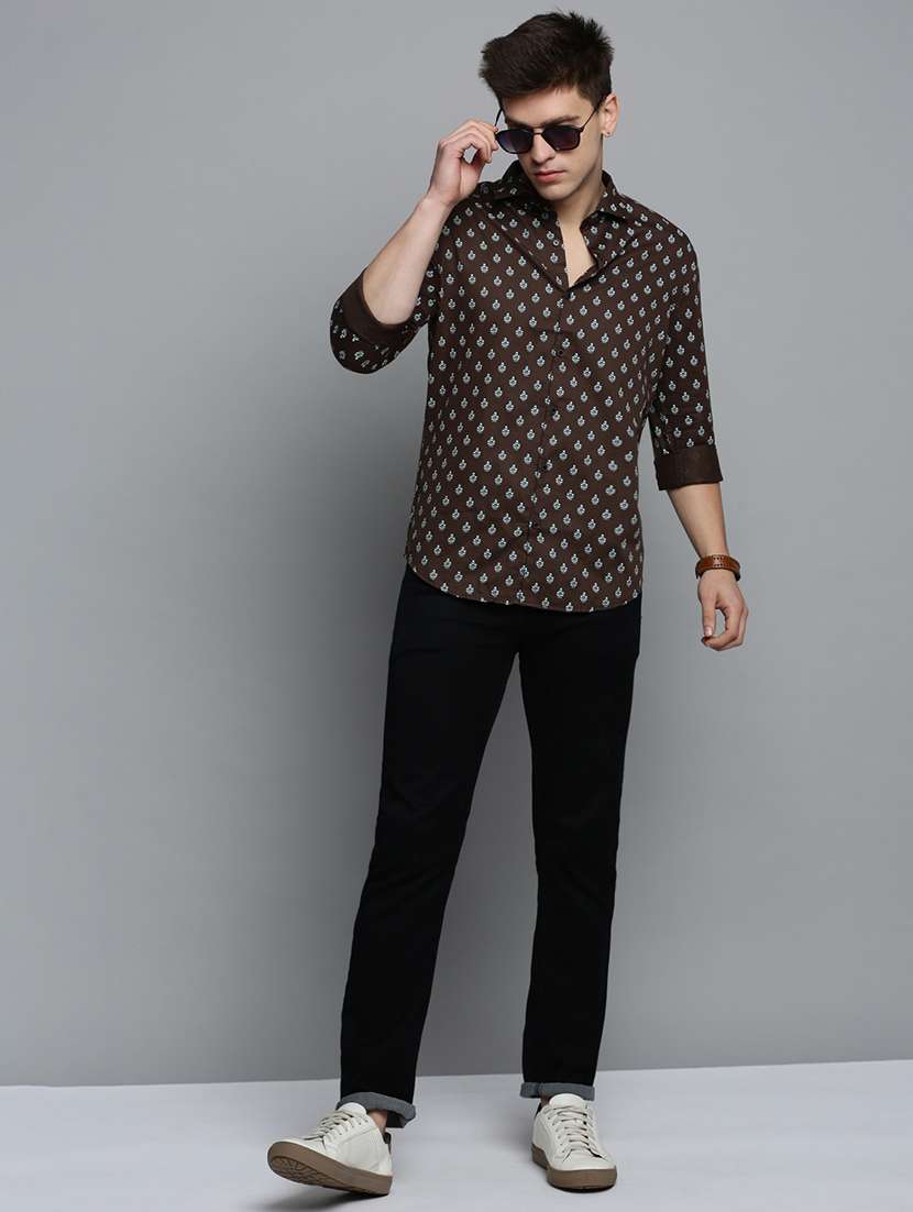 mens printed casual shirt - 19208121 - Standard Image - 3