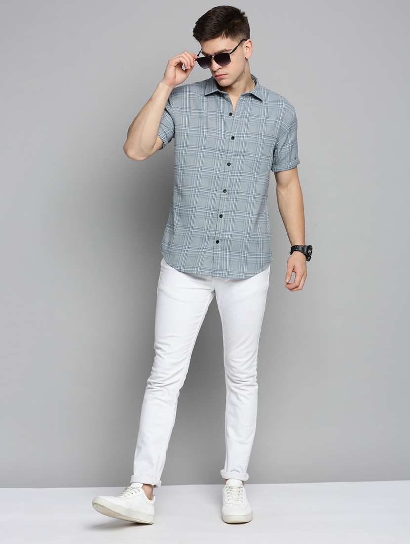 grey cotton casual shirt - 19208154 -  Standard Image - 3