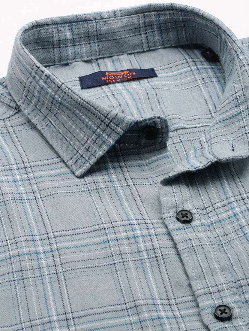 grey cotton casual shirt - 19208154 -  Standard Image - 5