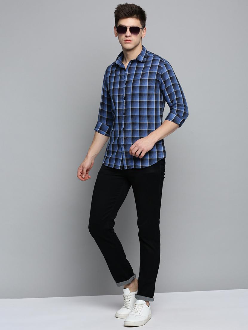 mens checks casual shirt - 19208197 - Standard Image - 3