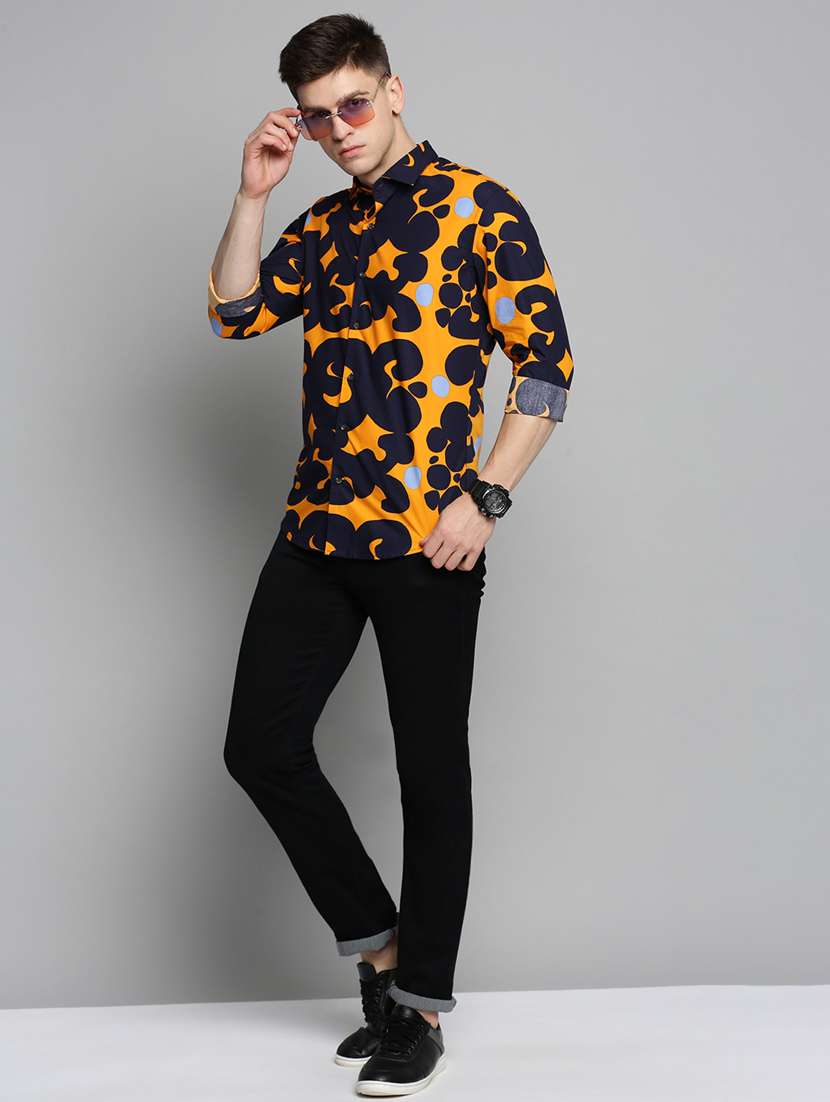 mens printed casual shirt - 19208263 - Standard Image - 3