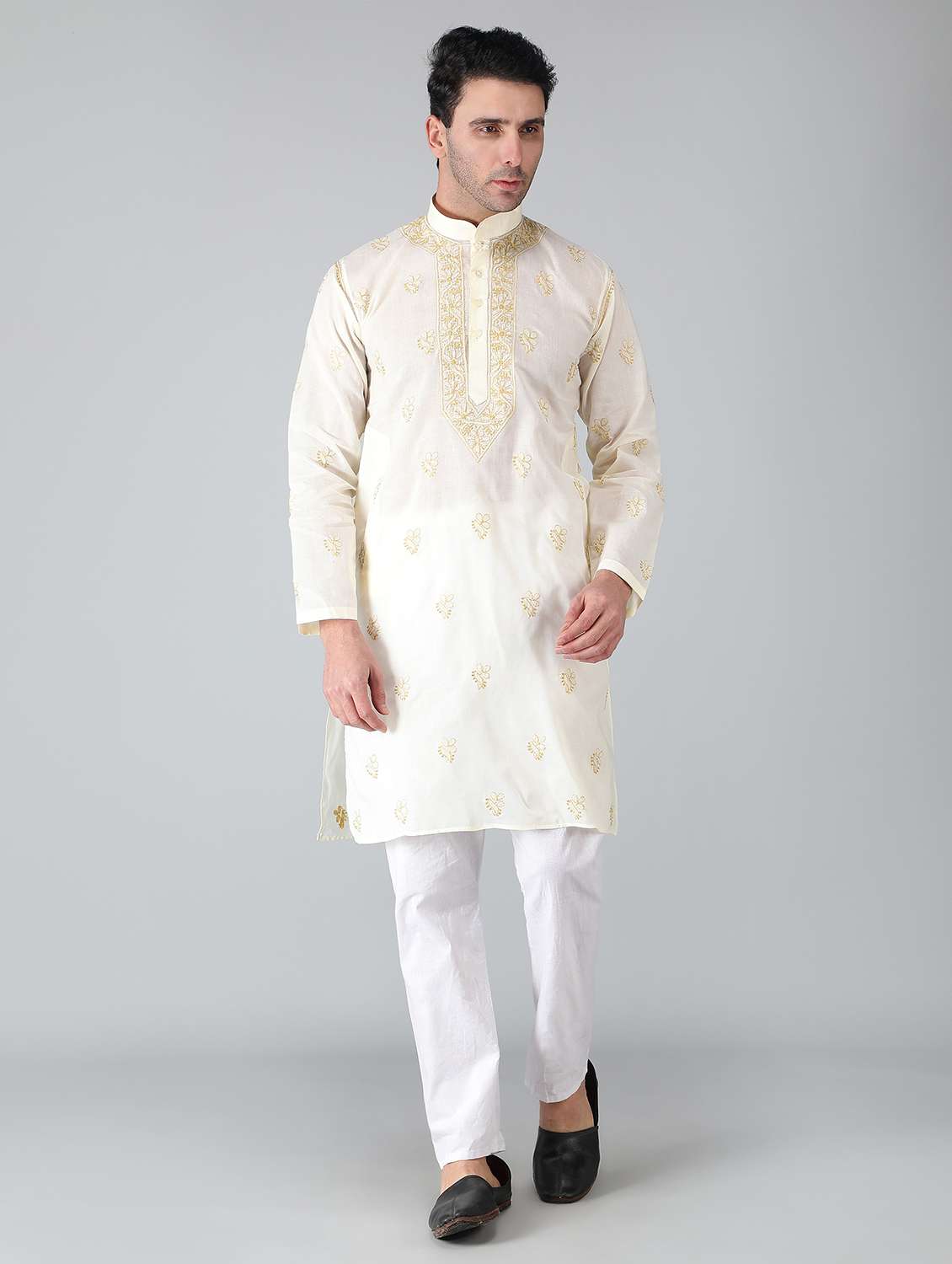 mandarin neck cotton long kurta