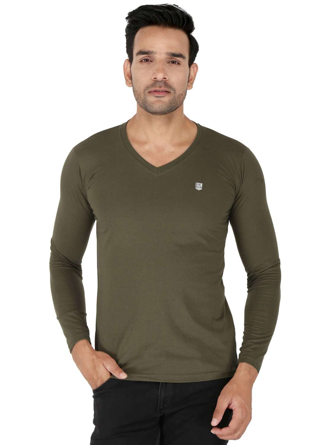 men green solid t-shirt