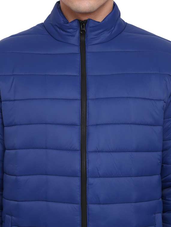 men blue solid long sleeve quilted jacket - 19214892 -  Standard Image - 5