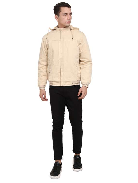 hood neck solid casual jacket - 19214908 - Standard Image - 3